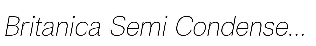 Britanica Semi Condensed Thin Italic